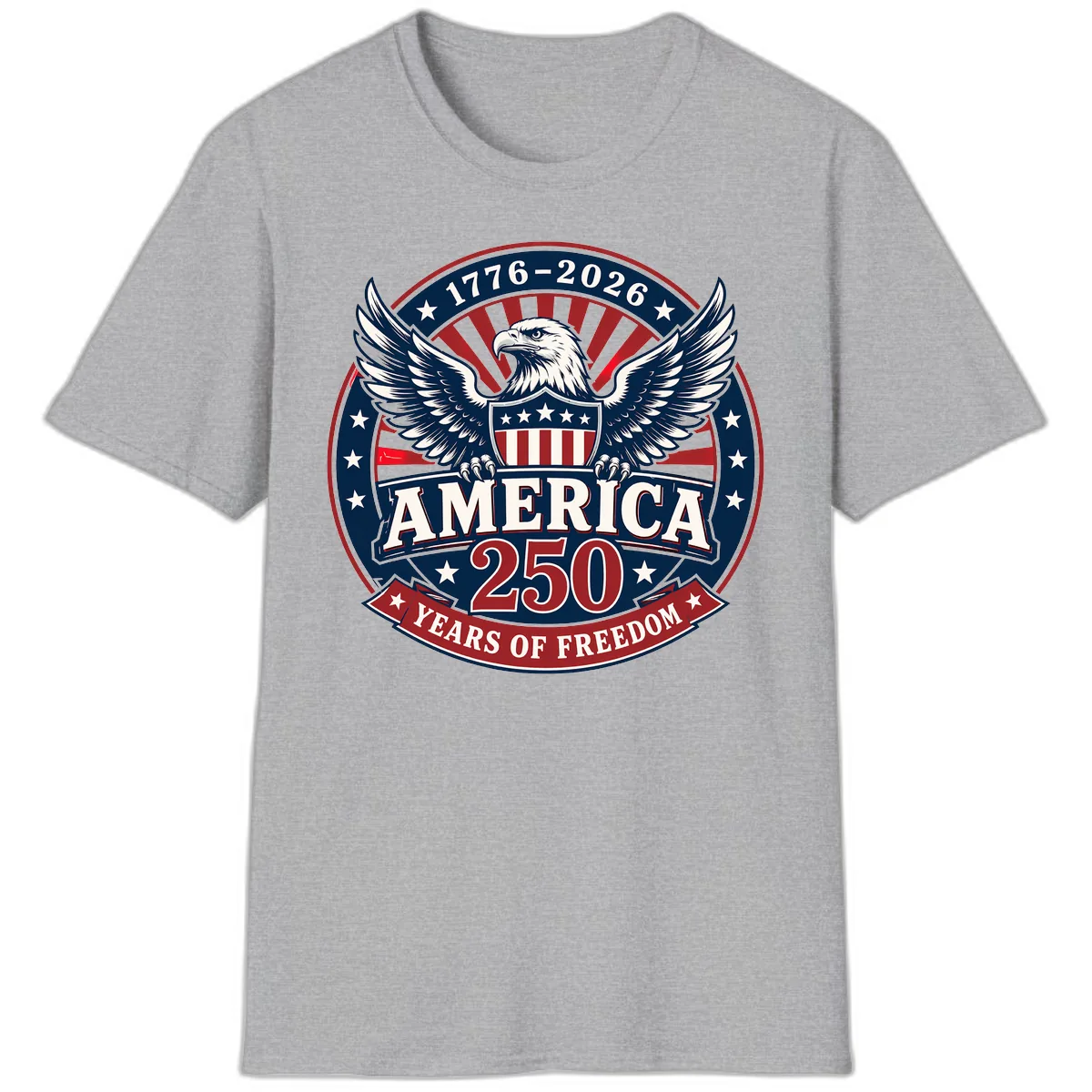 America 250 Years Of Freedom Celebration T-Shirt in Sport Grey